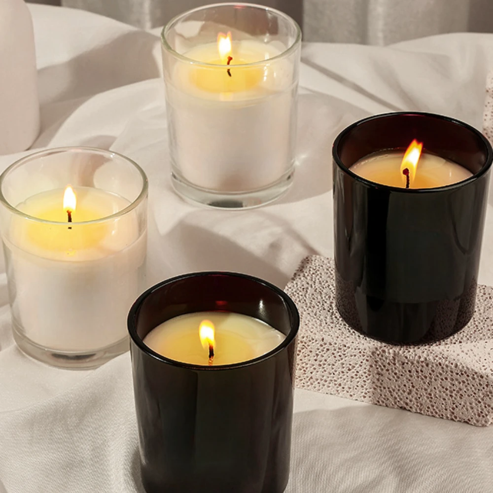 Luxury Candle Supplies Jars - Luxury Glass Candle Jar Black White