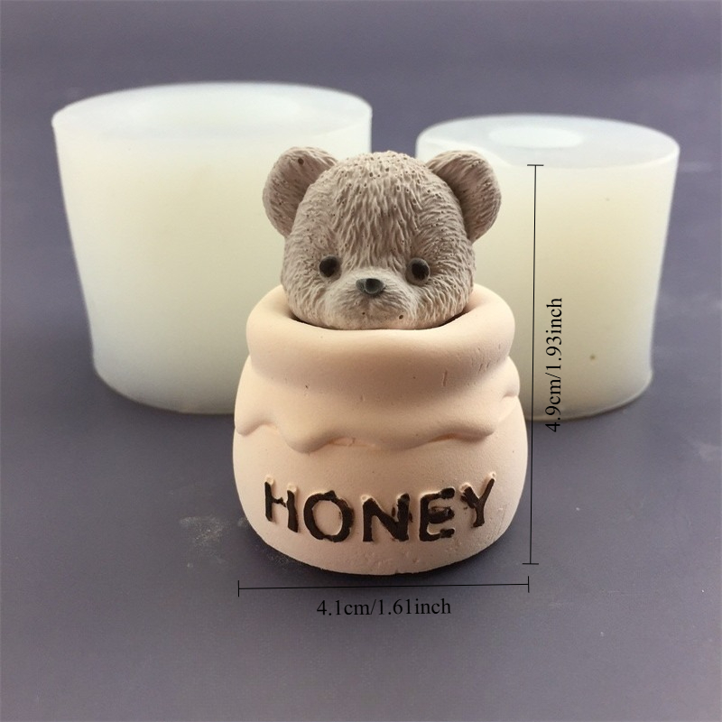 Cute Bear Honey Jar Silicone C - огляд і ціна Candle Supplies Store